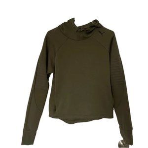 Puma Olive Green Sweatshirt Hoodie Womens Size Small